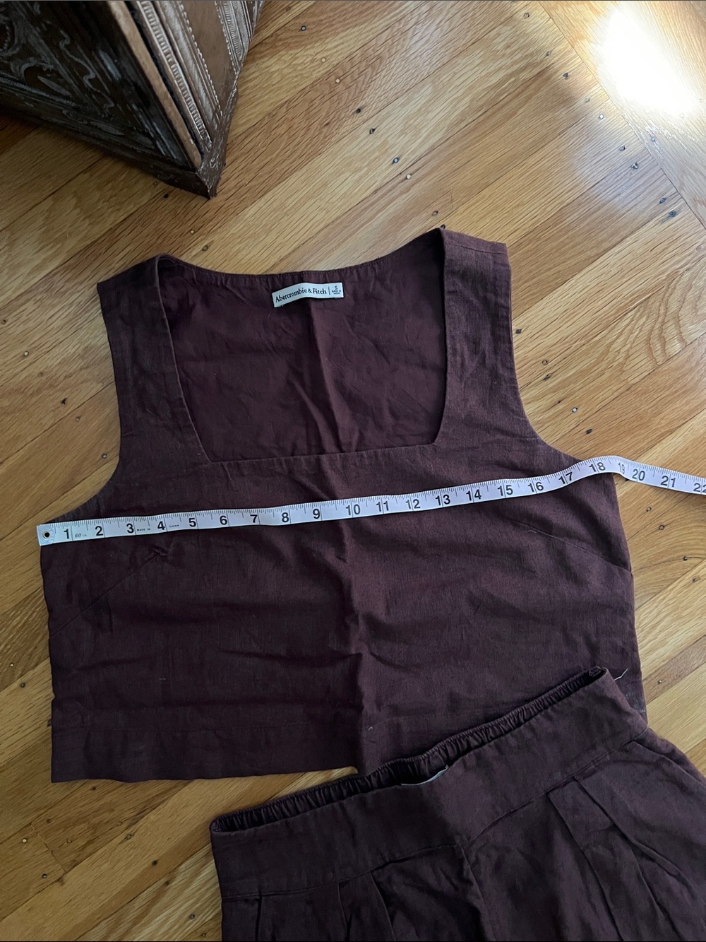 Abercrombie high waisted linen pants and crop top - Picture 3 of 7